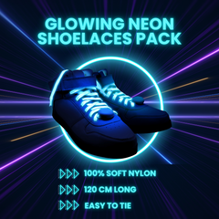 LED Shoelace 7 Pair Pack Light Up 3 Modes Glow In The Dark Shoelaces