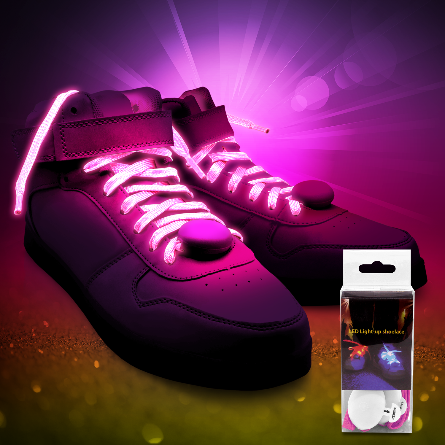 LED Light Up Shoelaces  Pink