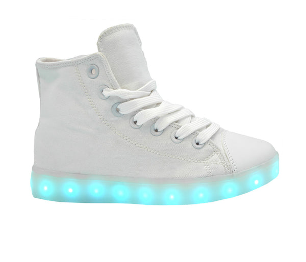 High Top Women LED USB Canvas Shoes