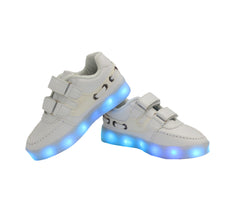 Kids Boat (White) - LED SHOE SOURCE,  Shoes - Fashion LED Shoes USB Charging light up Sneakers Adults Unisex Men women kids Casual Shoes High Quality