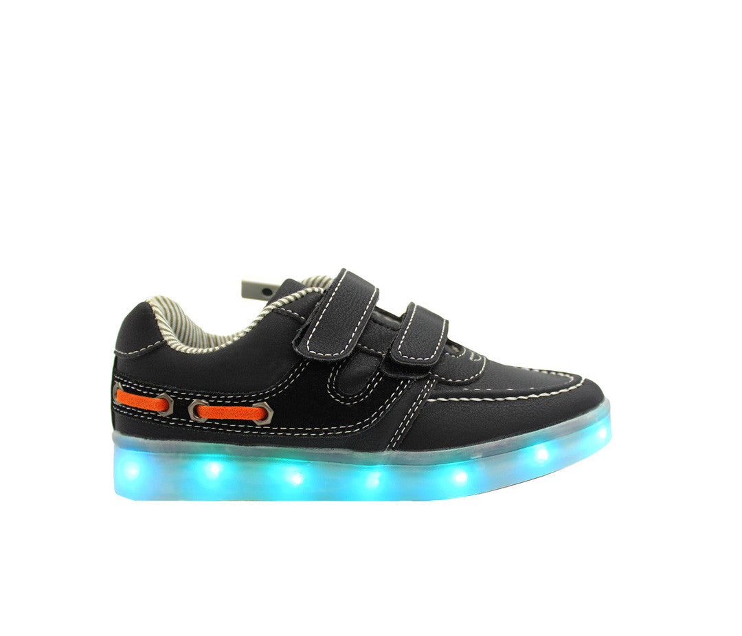LED Light Up Shoes | Black Boat LED Fashion Sneakers – LED SOURCE
