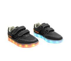 Kids Boat (Black) - LED SHOE SOURCE,  Shoes - Fashion LED Shoes USB Charging light up Sneakers Adults Unisex Men women kids Casual Shoes High Quality