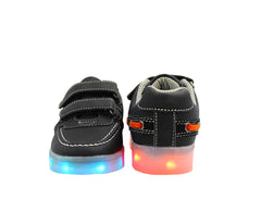 Kids Boat (Black) - LED SHOE SOURCE,  Shoes - Fashion LED Shoes USB Charging light up Sneakers Adults Unisex Men women kids Casual Shoes High Quality