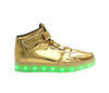 Kids High Top Shiny (Gold) - LED SHOE SOURCE,  Shoes - Fashion LED Shoes USB Charging light up Sneakers Adults Unisex Men women kids Casual Shoes High Quality