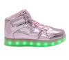 High Top Shiny (Pink) - LED SHOE SOURCE,  Shoes - Fashion LED Shoes USB Charging light up Sneakers Adults Unisex Men women kids Casual Shoes High Quality