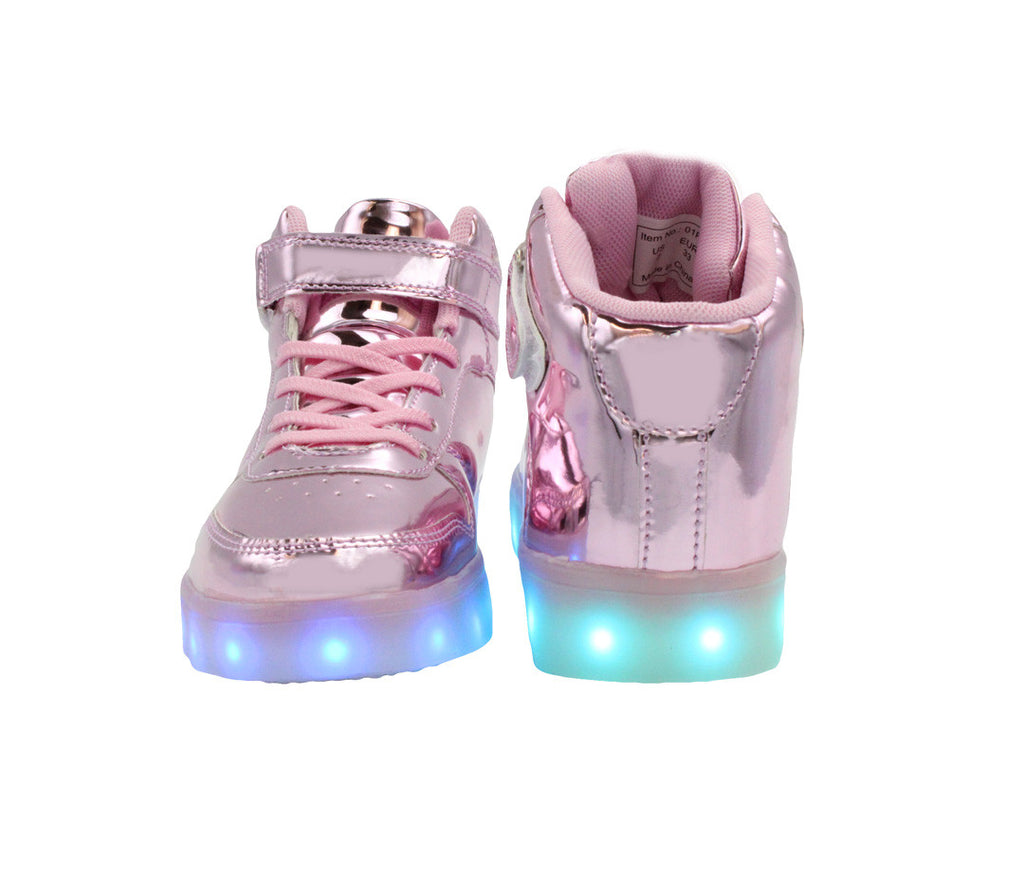 Spyokids Kids White and Red LED Light Up Sneakers
