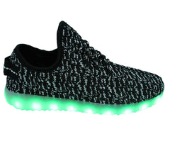 Sport Knit (Black & White) - LED SHOE SOURCE,  Shoes - Fashion LED Shoes USB Charging light up Sneakers Adults Unisex Men women kids Casual Shoes High Quality