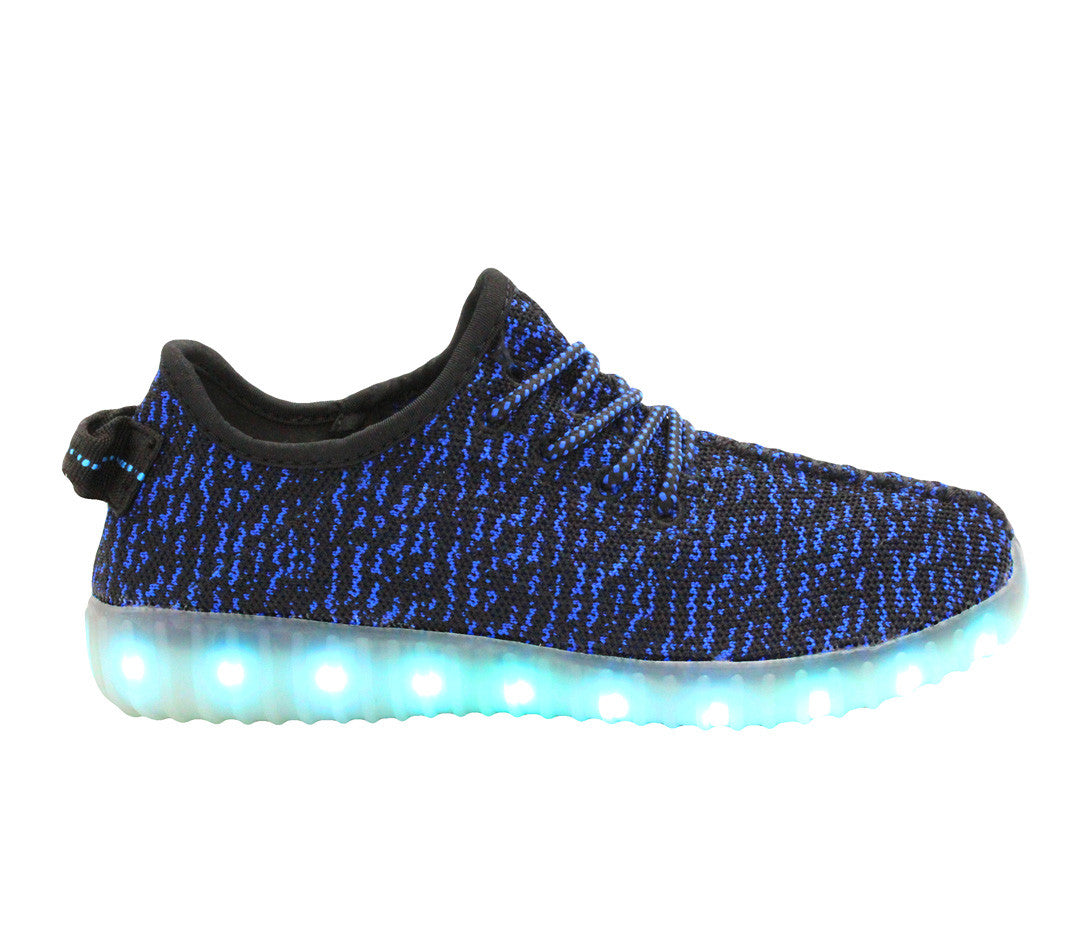 LED Light Shoes | Kids Blue Knit | LED Fashion Sneakers – LED SHOE SOURCE