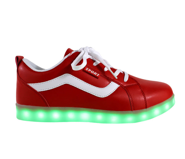 Low Top Sport (Red) - LED SHOE SOURCE,  Shoes - Fashion LED Shoes USB Charging light up Sneakers Adults Unisex Men women kids Casual Shoes High Quality