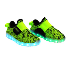 Kids Sport Knit Slip On (Green) - LED SHOE SOURCE,  Shoes - Fashion LED Shoes USB Charging light up Sneakers Adults Unisex Men women kids Casual Shoes High Quality