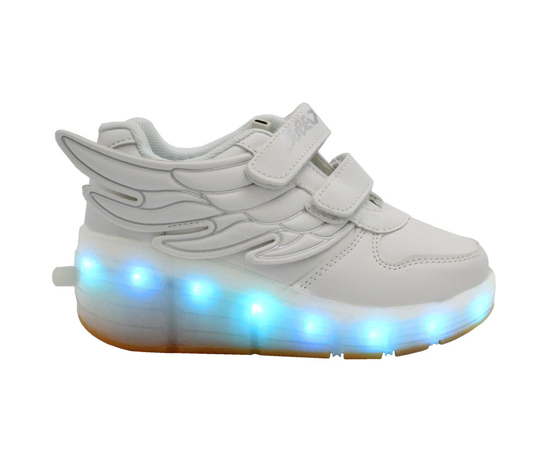 Light Up Shoes | Roller Skate White Wings | LED Fashion SHOE SOURCE