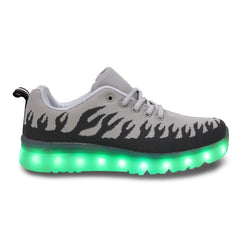 LED Light Up Sneakers Fabric Low Top Kids Inferno Sport Shoes