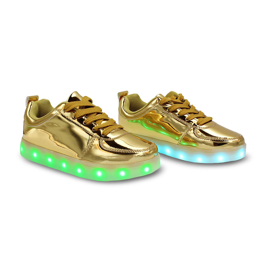 Family Smiles LED Light Up Sneakers Low Top Women Black Shiny Shoes US 7 /  EU 37.5 - Walmart.com